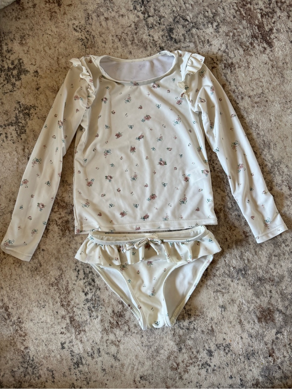 Jamie Kay Cream Floral Long-Sleeve Rashguard Set
